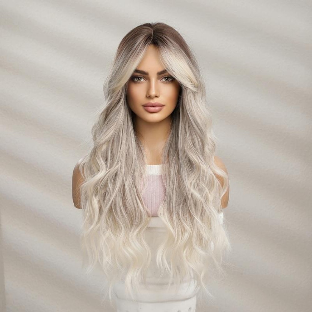 Big Wavy Women with Middle Parted Bangs Gradient Long Curly Hair Chemical Fiber Wig(LC2102-1)