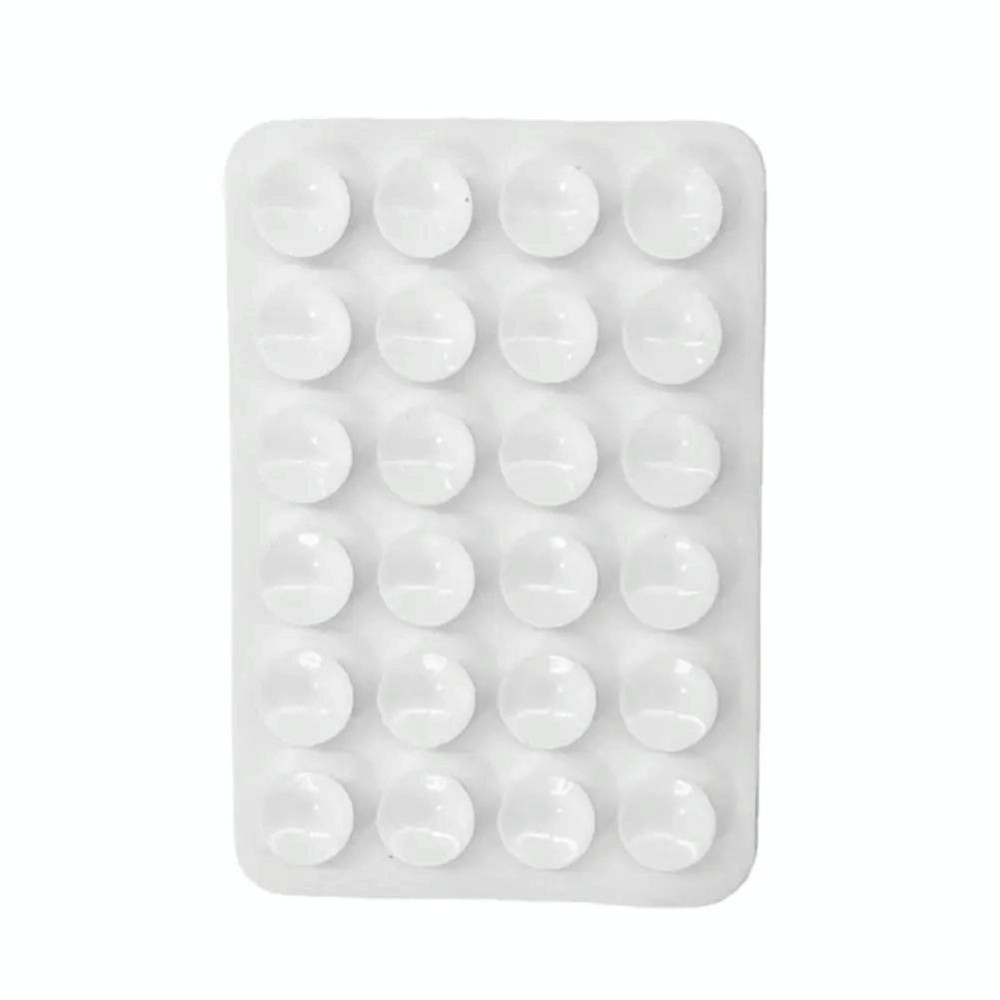 Mobile Phone Silicone 24 Square Shaped Suction Cup Mobile Phone Back Stickers(White)