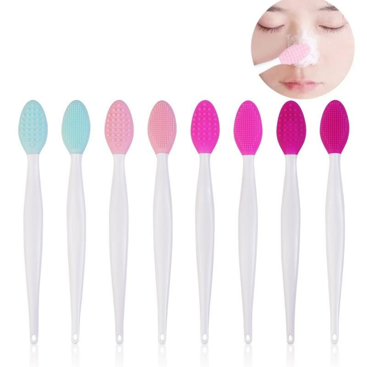 Silicone Cleaning Brush Beauty Tool Double Side Nose To Clean Blackhead Removers(Color Random Delivery)