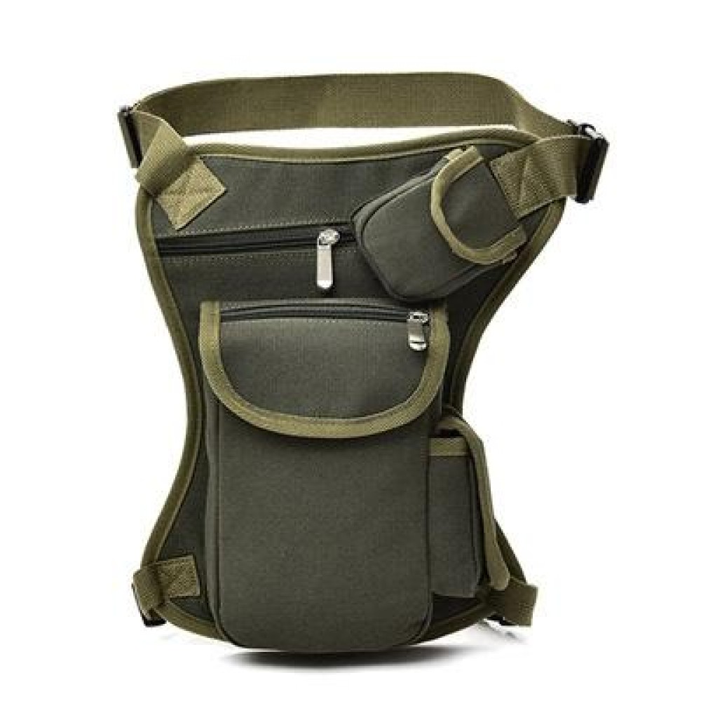 Cycling Canvas Waist Bag Outdoor Multi-Functional Leg Bag Casual Sports Waist Bag(Army Green)