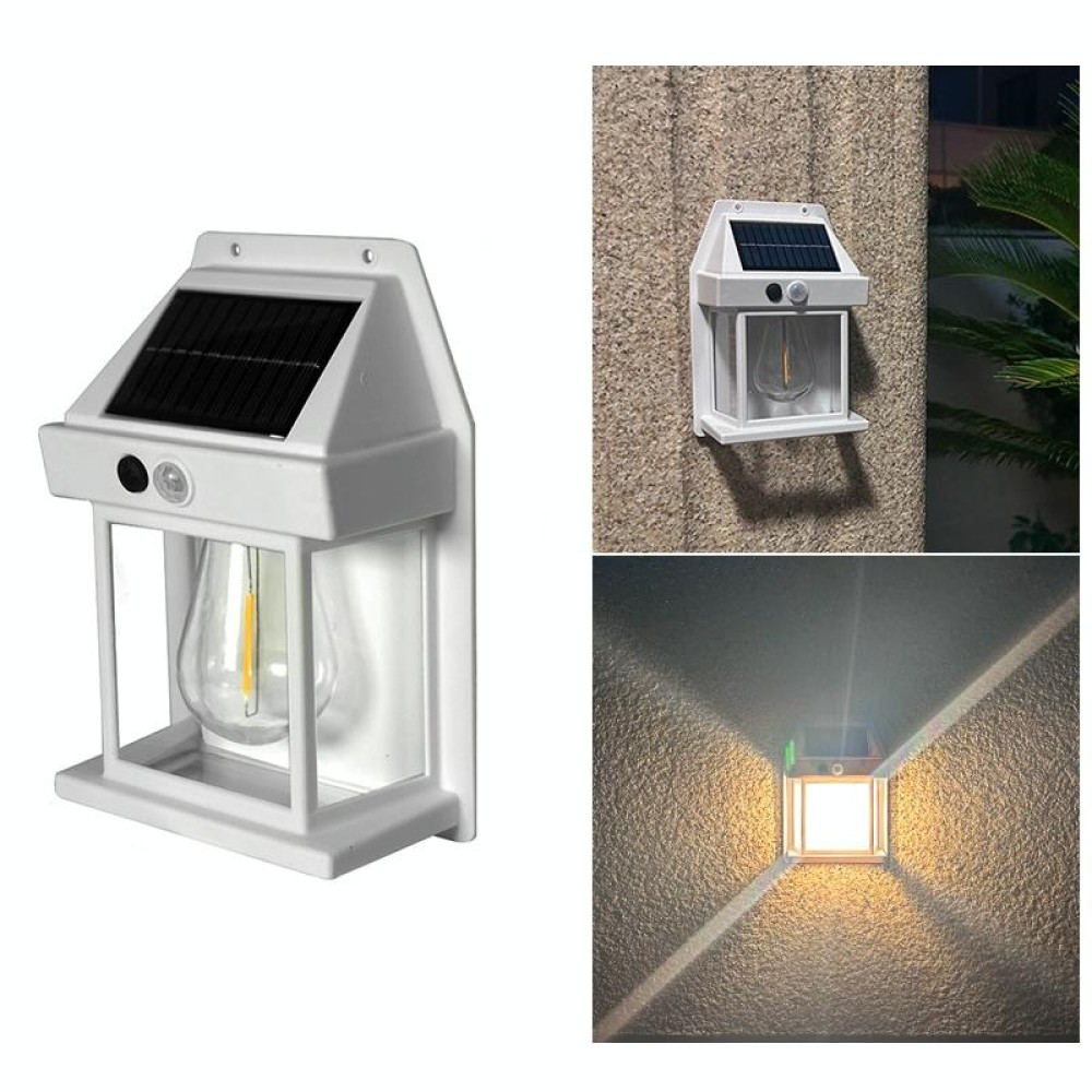 Solar Outdoor Tungsten Wall Light 3 Modes Body Sensing Waterproof Garden Villa Night Light, Spec: Regular White
