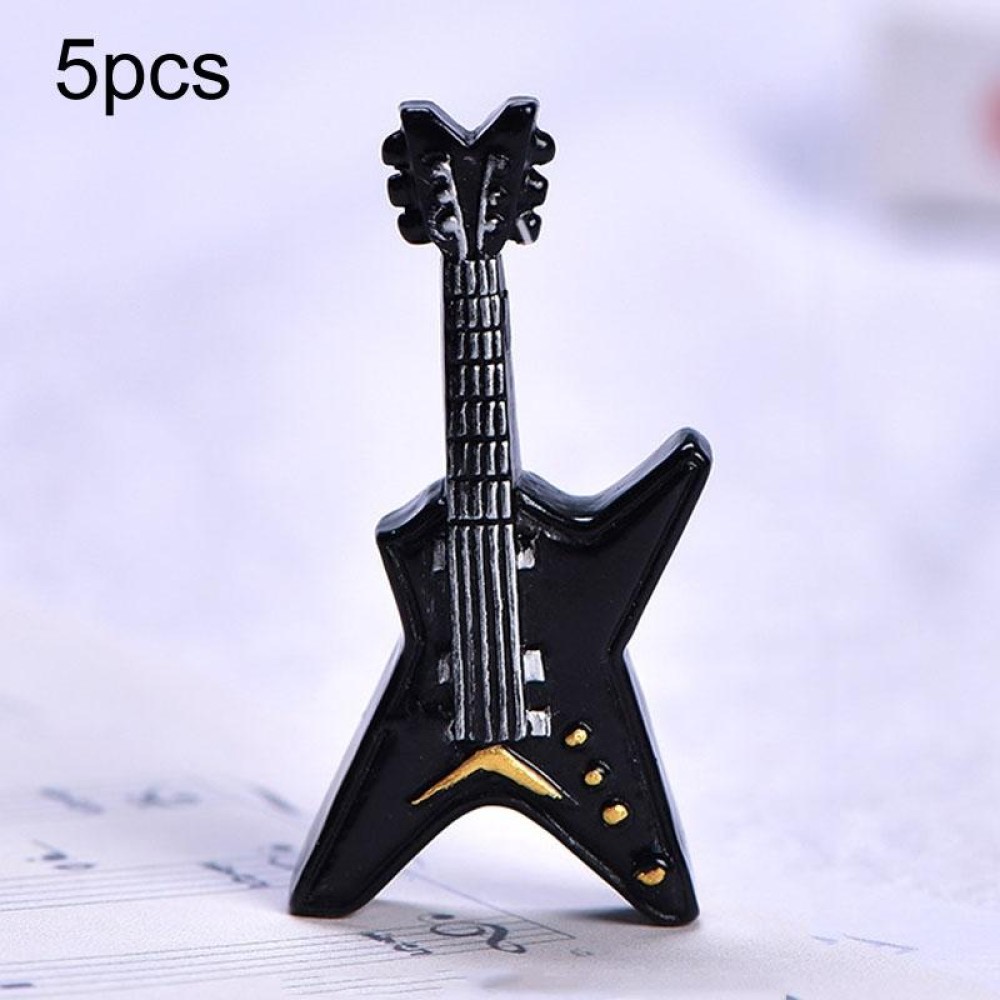 5pcs Micro Landscape Simulation Musical Instrument Resin Ornament Miniature Desktop Decoration, Style: No.8 Electronic Guitar