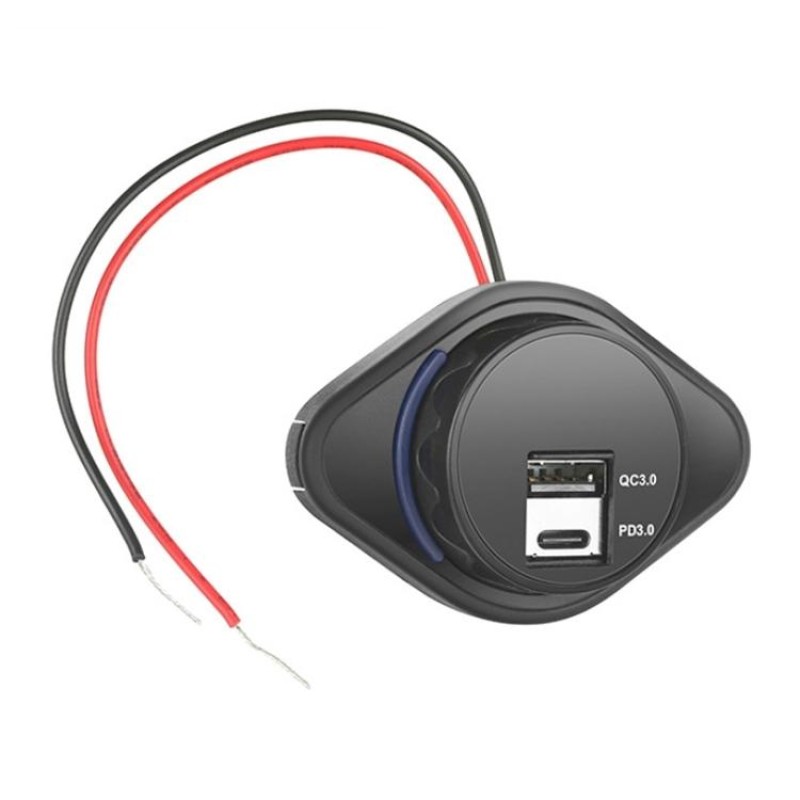 2 in 1 Car Modification Fast Charging USB-C Car Charger(UCC-320 QC3.0+PD)