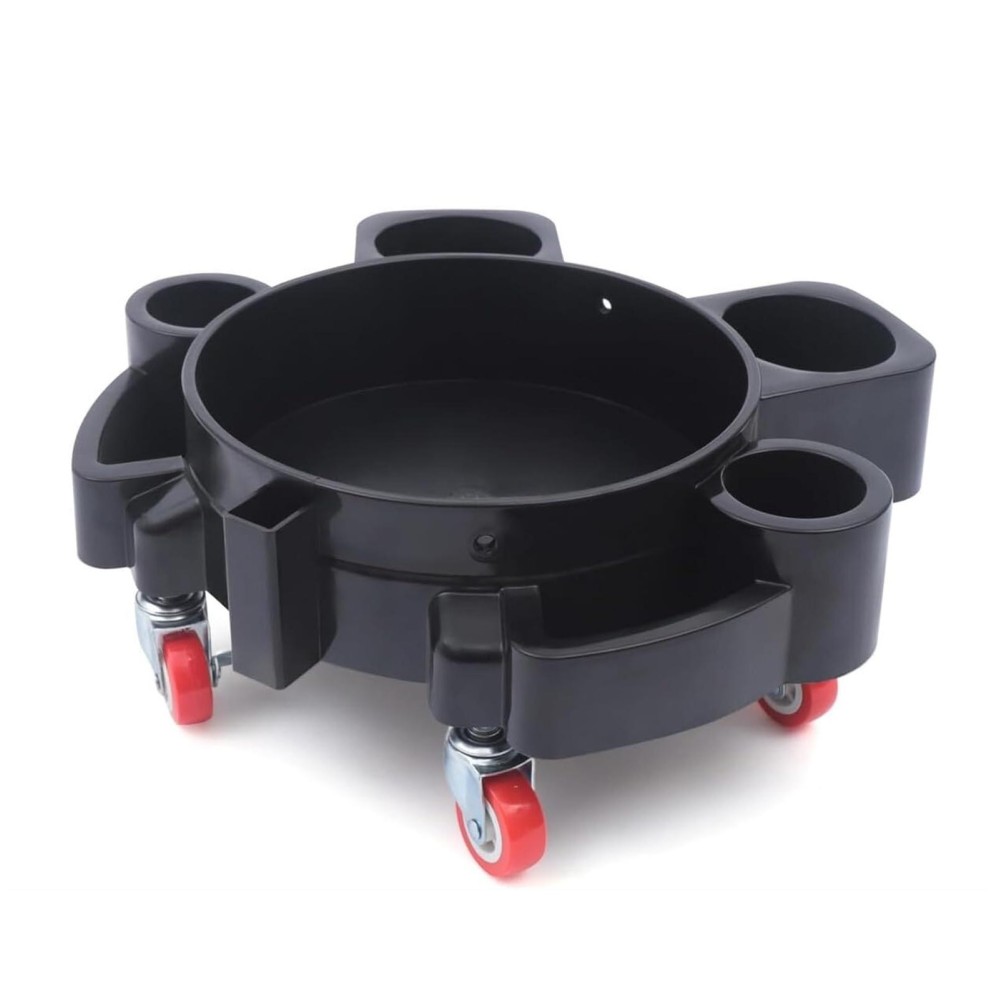 Multifunctional Cleaning Bucket Pulley Base Car Wash Mobile Stool(Black)