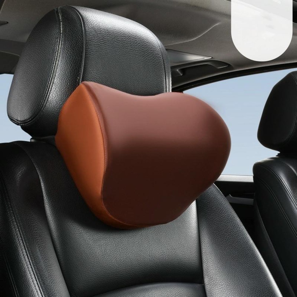 Car Memory Foam Neck Pillow Car Neck Rest Silk Pillow Car Seat Cervical Cushion, Style: Headrest Coffee