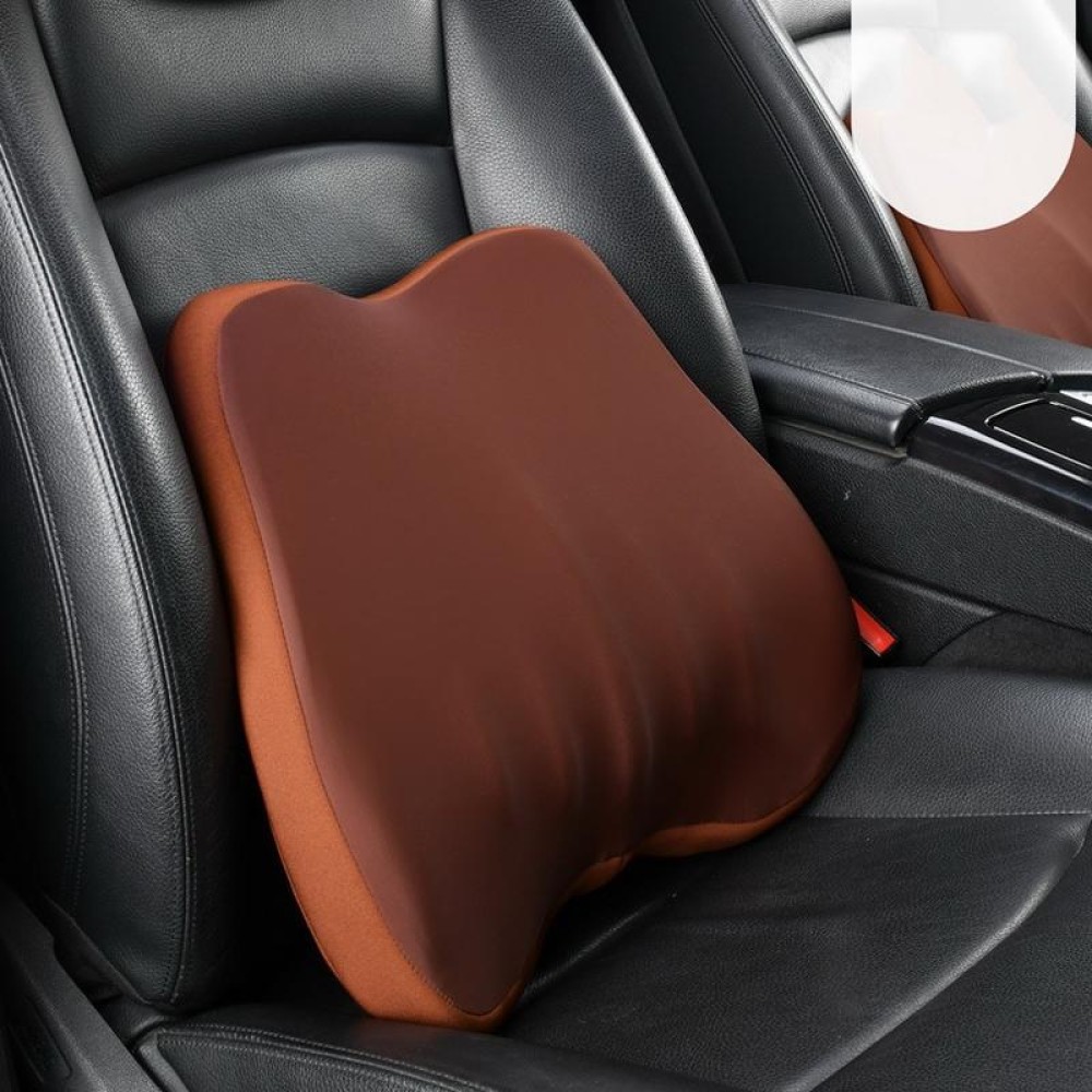 Car Memory Foam Neck Pillow Car Neck Rest Silk Pillow Car Seat Cervical Cushion, Style: Lumbar Pad Coffee