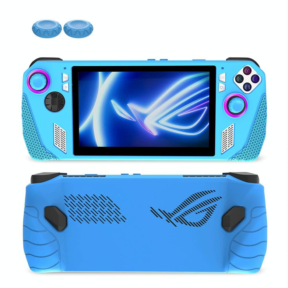 For ASUS ROG Ally Game Console Silicone Protective Cover + Button Cap Set Pocket Gaming Accessories(Blue)
