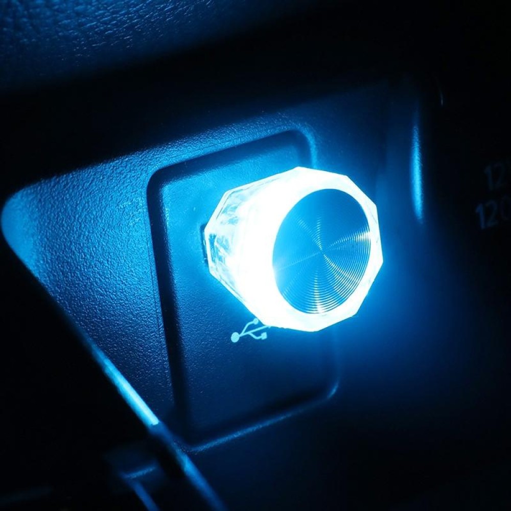 Car Diamond Model USB Ambient Light Charge-Free Plug And Play LED Decorative Lights(Ice Blue)