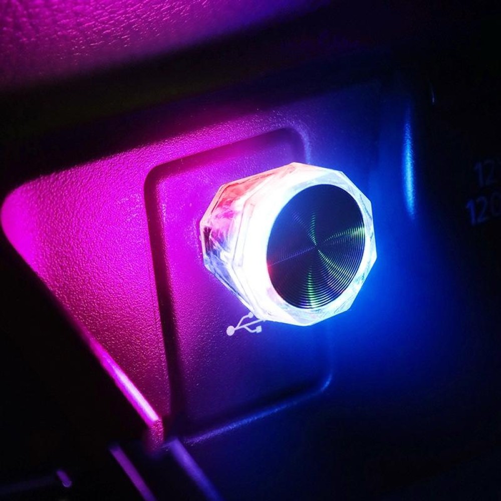 Car Diamond Model USB Ambient Light Charge-Free Plug And Play LED Decorative Lights(Colorful)