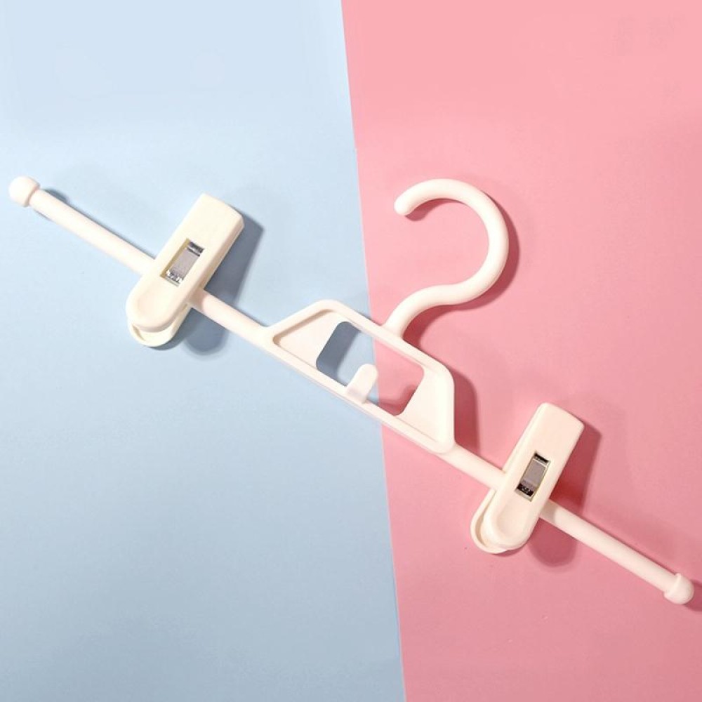 360 Degree Rotatable Non-Slip Multifunctional Clothes Hanger Home Wardrobe Traceless Pants Hanging Clip(Milk White)