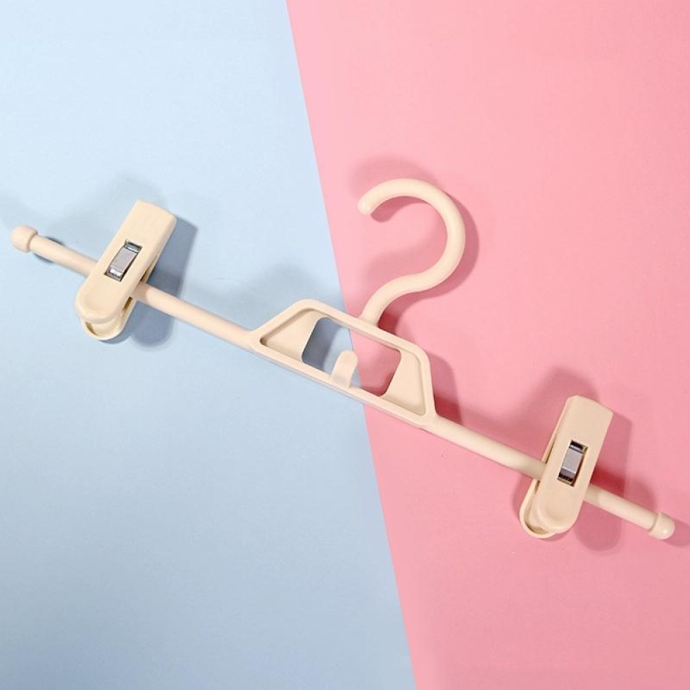 360 Degree Rotatable Non-Slip Multifunctional Clothes Hanger Home Wardrobe Traceless Pants Hanging Clip(Apricot)