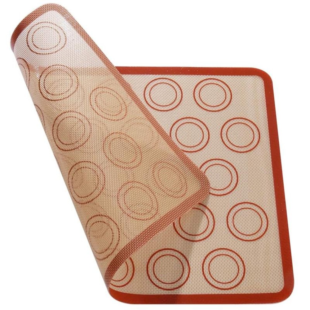 High Temperature Resistant Silicone Baking Mat Macaron Puff Oven Mat(Red 30 Circle)