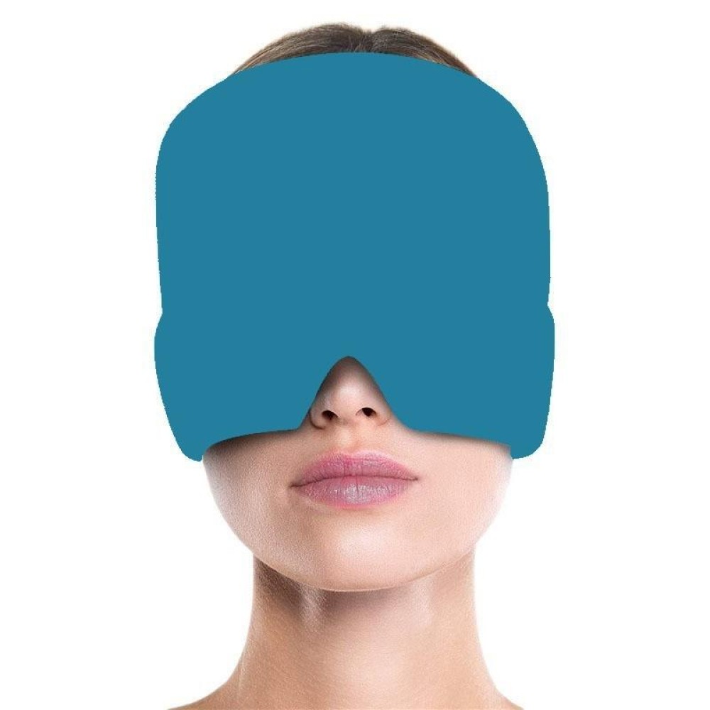 Gel Ice Hood Cooling Eye Mask Hot and Cold Compress Headband for Headache, Spec: Single-layer (Blue)
