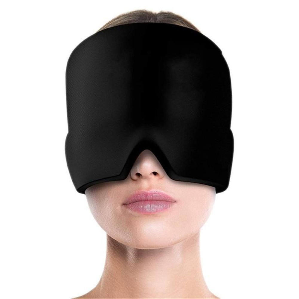 Gel Ice Hood Cooling Eye Mask Hot and Cold Compress Headband for Headache, Spec: Double-layer (Black)