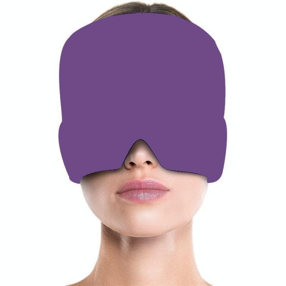 Gel Ice Hood Cooling Eye Mask Hot and Cold Compress Headband for Headache, Spec: Double-layer (Purple)