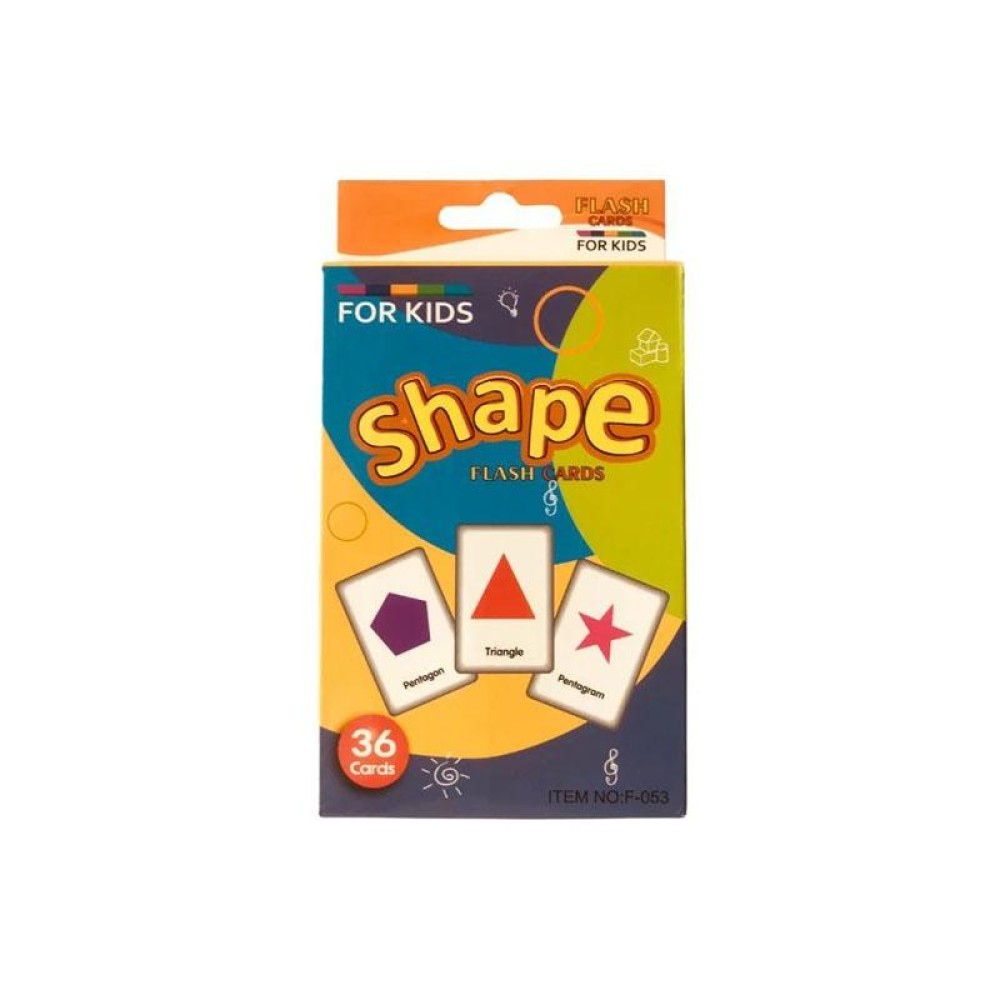36pcs /Box Children Enlightenment Early Learning English Word Cards, Style: C2 Shape