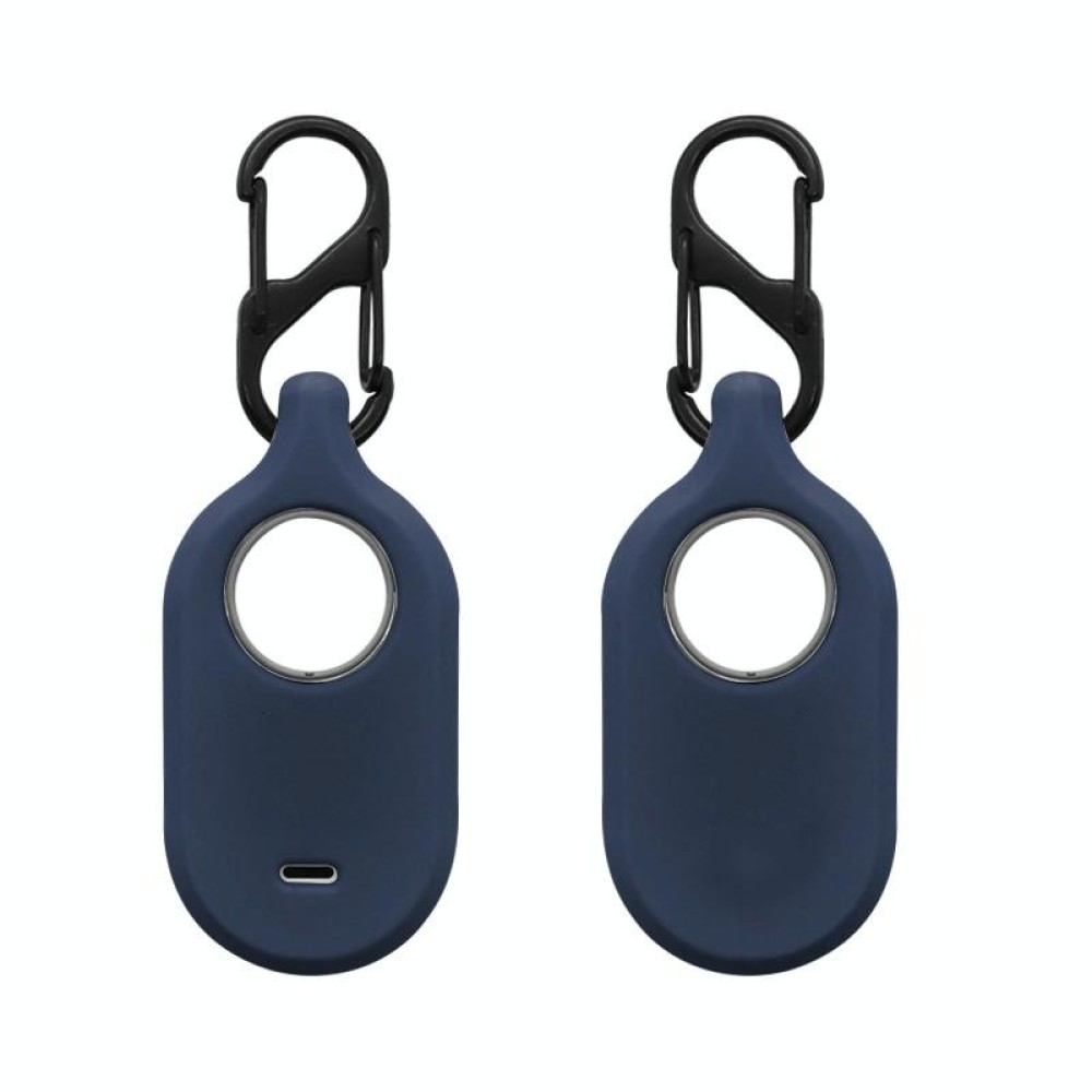 For Samsung Galaxy SmartTag2 With Key Ring Silicone Protective Case, Style: S Buckle Deep Blue