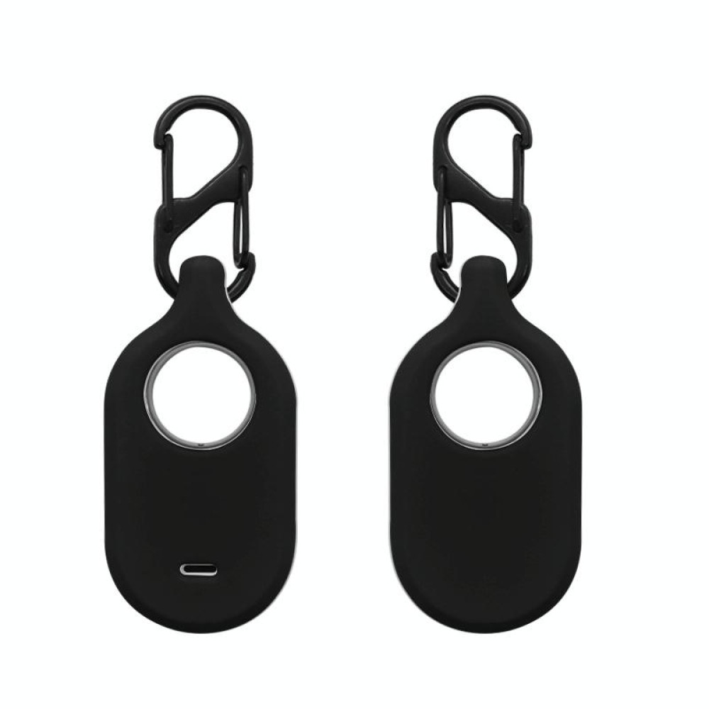 For Samsung Galaxy SmartTag2 With Key Ring Silicone Protective Case, Style: S Buckle Black