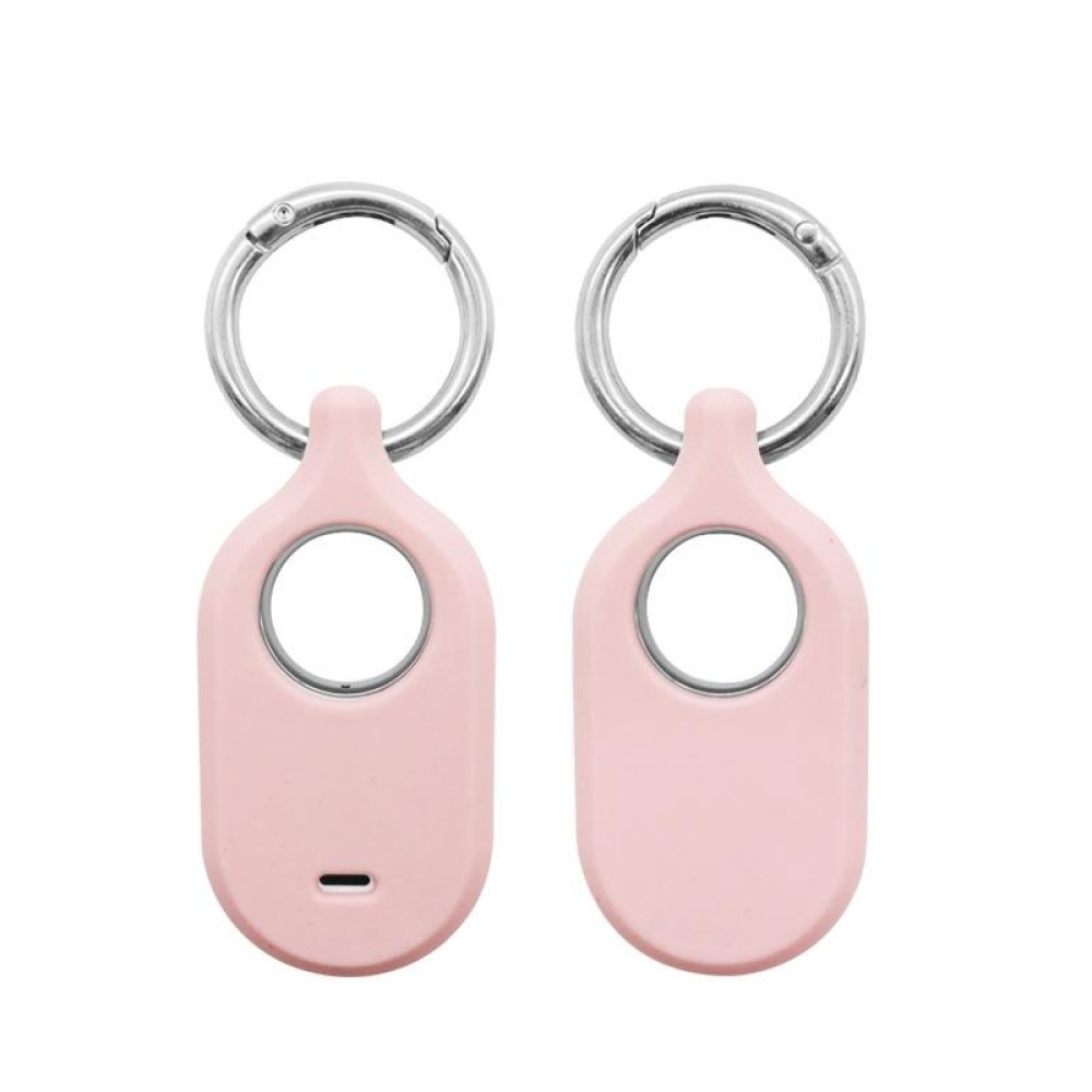 For Samsung Galaxy SmartTag2 With Key Ring Silicone Protective Case, Style: Round Buckle Pink