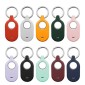 For Samsung Galaxy SmartTag2 With Key Ring Silicone Protective Case, Style: Round Buckle Deep Blue