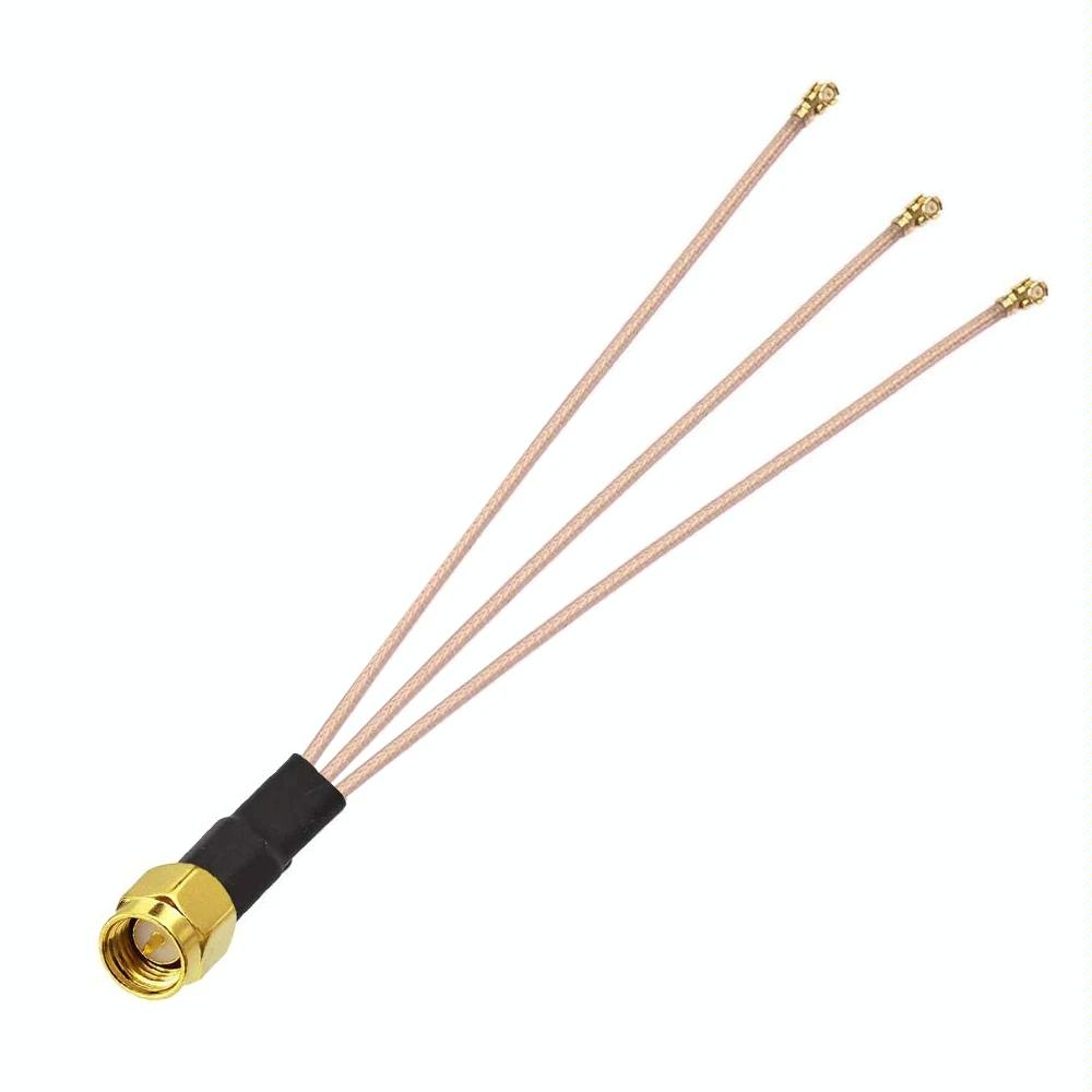 1 In 3 IPX To SMAJ RG178 Pigtail WIFI Antenna Extension Cable Jumper(20cm)
