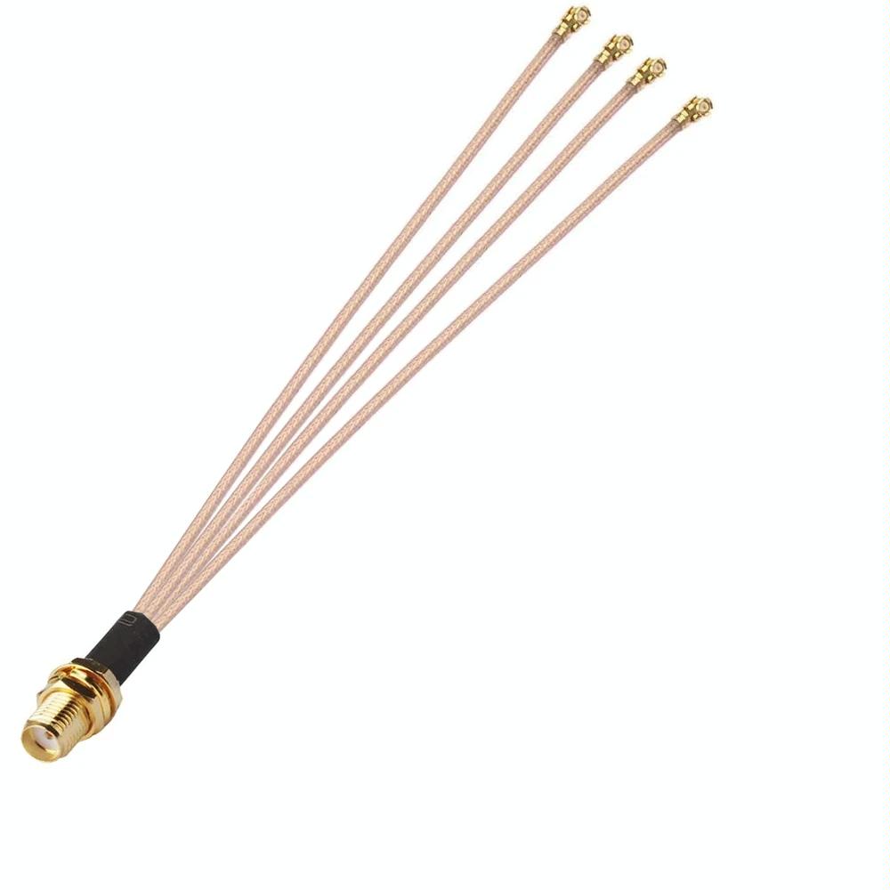 1 In 4 IPX To SMAK RG178 Pigtail WIFI Antenna Extension Cable Jumper(20cm)