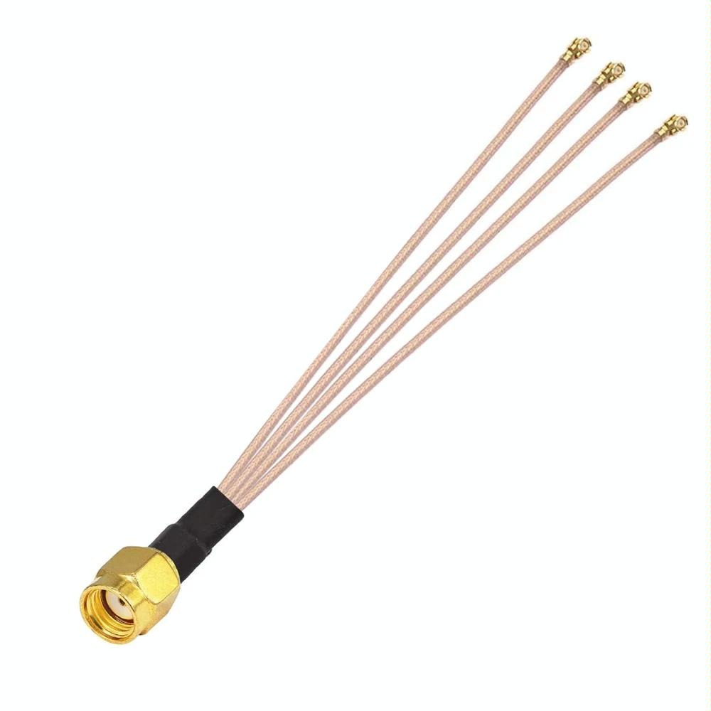 1 In 4 IPX To RPSMAJ RG178 Pigtail WIFI Antenna Extension Cable Jumper(15cm)
