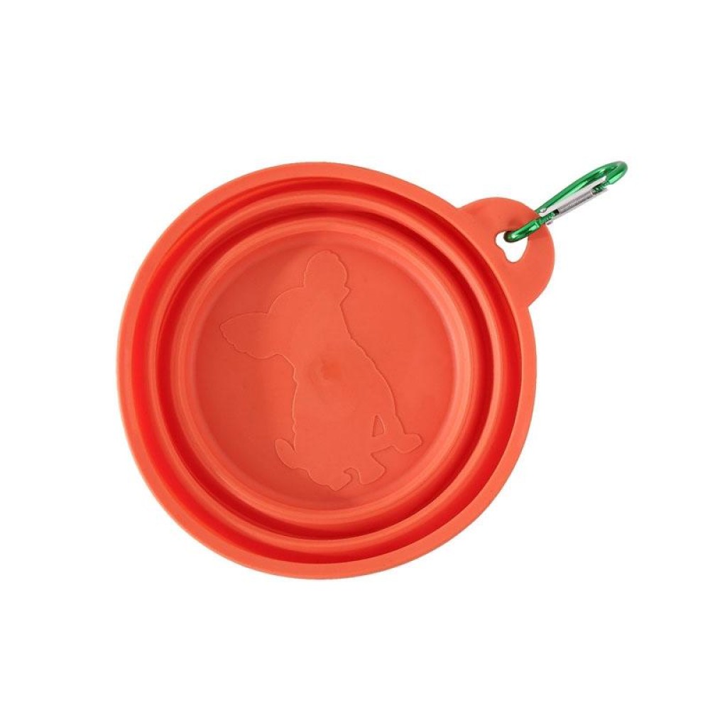 350ml Portable Pets Outdoor Folding Bowl Cats And Dogs Outdoor Retractable Drinking And Eating Pot(Orange Pink)