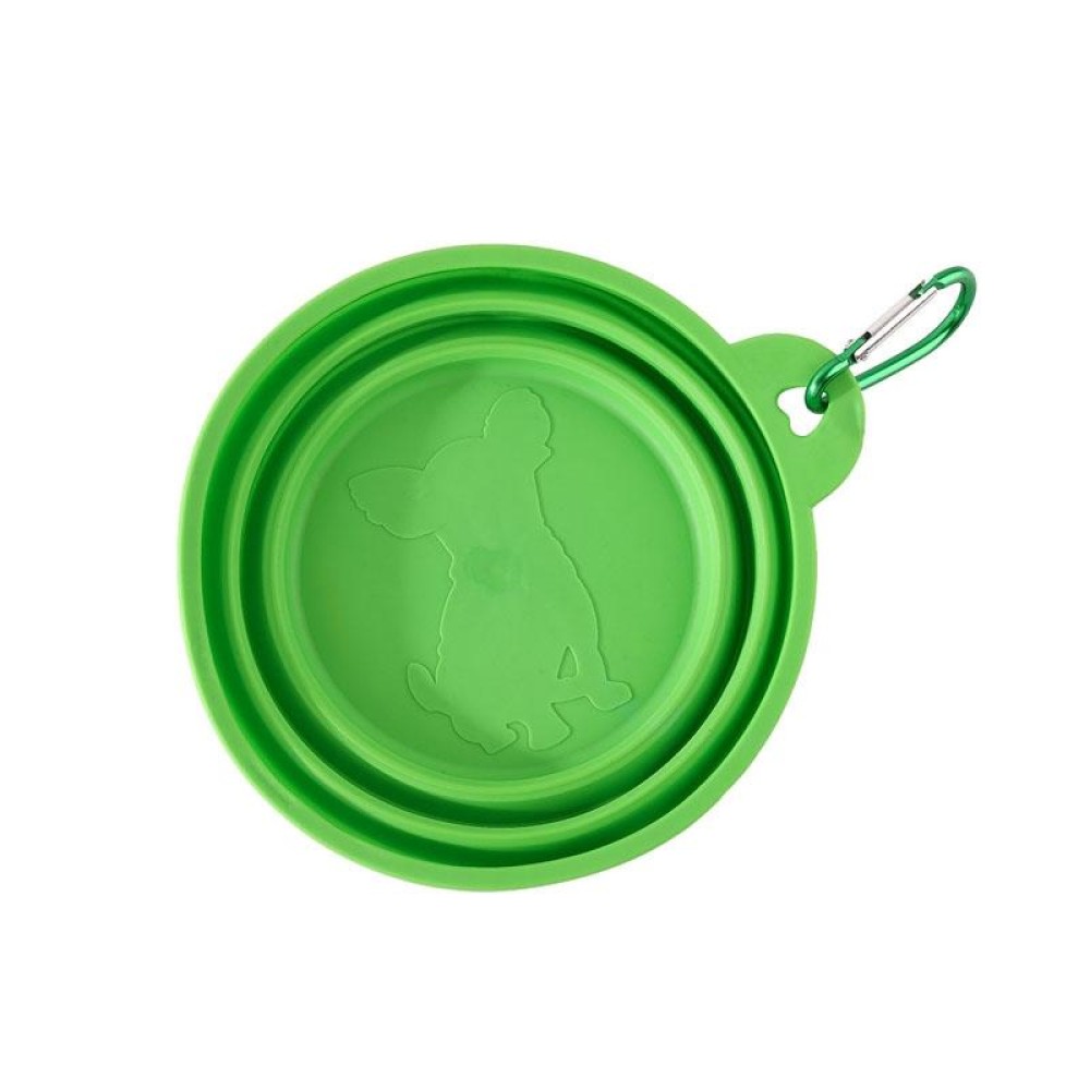 350ml Portable Pets Outdoor Folding Bowl Cats And Dogs Outdoor Retractable Drinking And Eating Pot(Green)