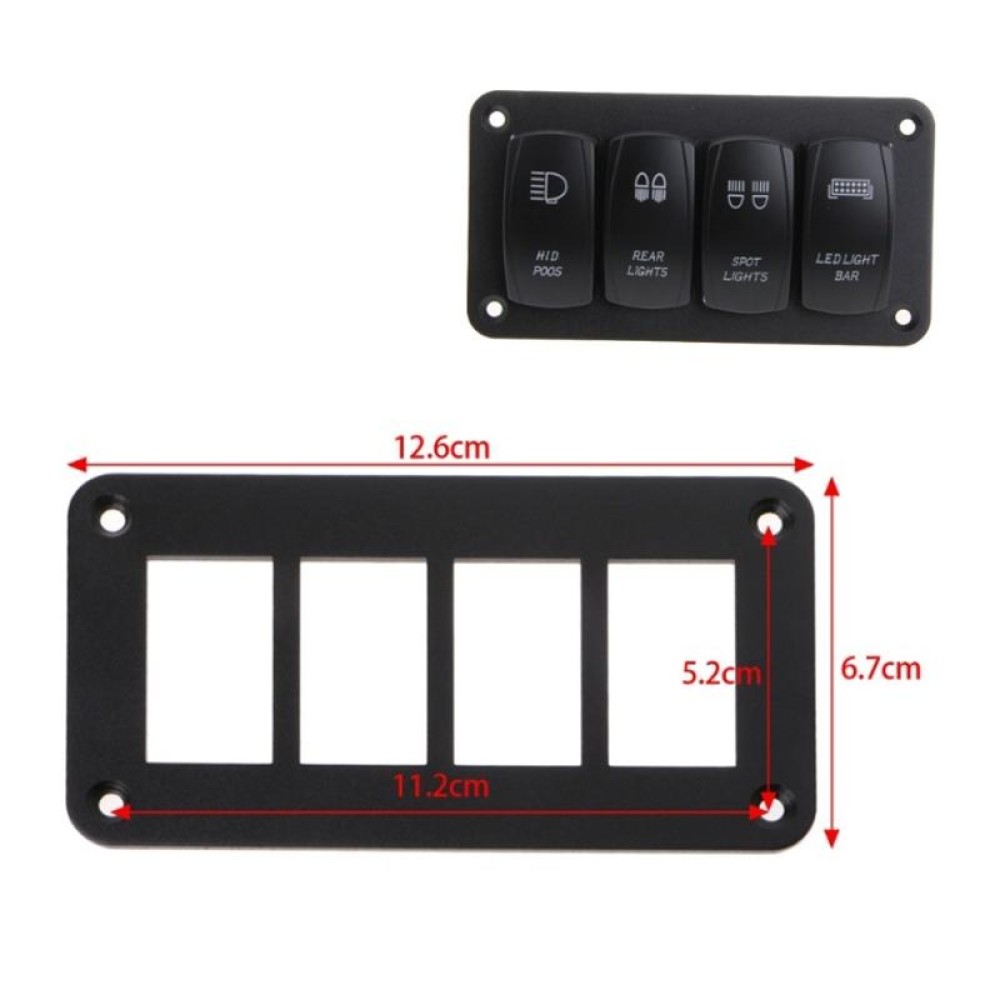 Road Aluminum Rocker Switch Panel Housing Bracket for Narva Type Boats Automotive Switch Parts, Specification: 4 Holes