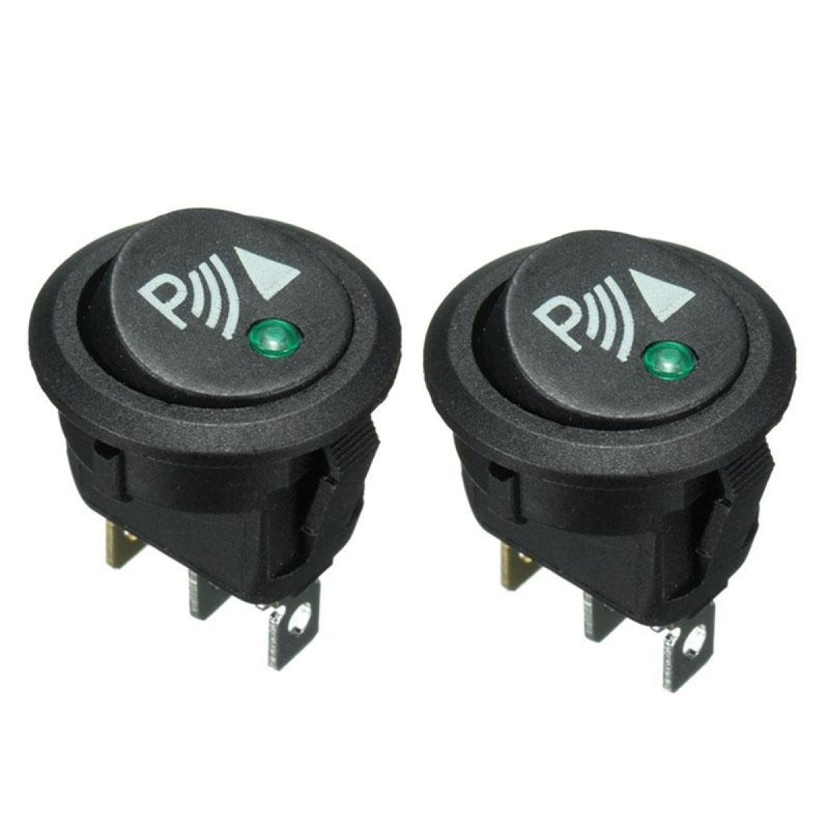 2pcs KCD1-102N Round 3Pin Rocker Switch LED Light 12V Car Modification Reverse Sensor Switch