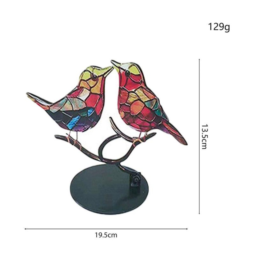 Hundred Flowers Bird Metal Iron Art Ornament 3D Stereoscopic Birds Decoration Crafts, Quantity: 2