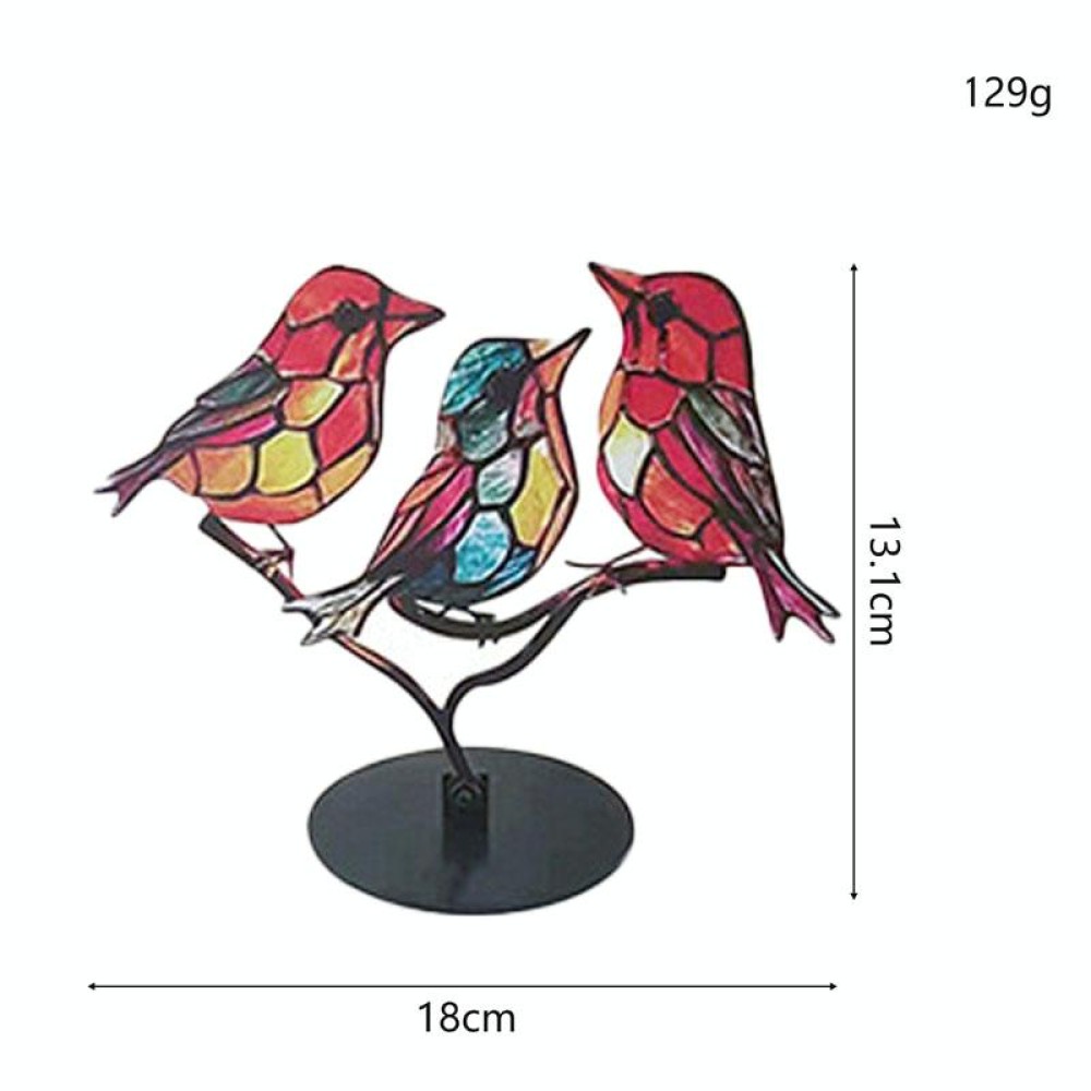 Hundred Flowers Bird Metal Iron Art Ornament 3D Stereoscopic Birds Decoration Crafts, Quantity: 3