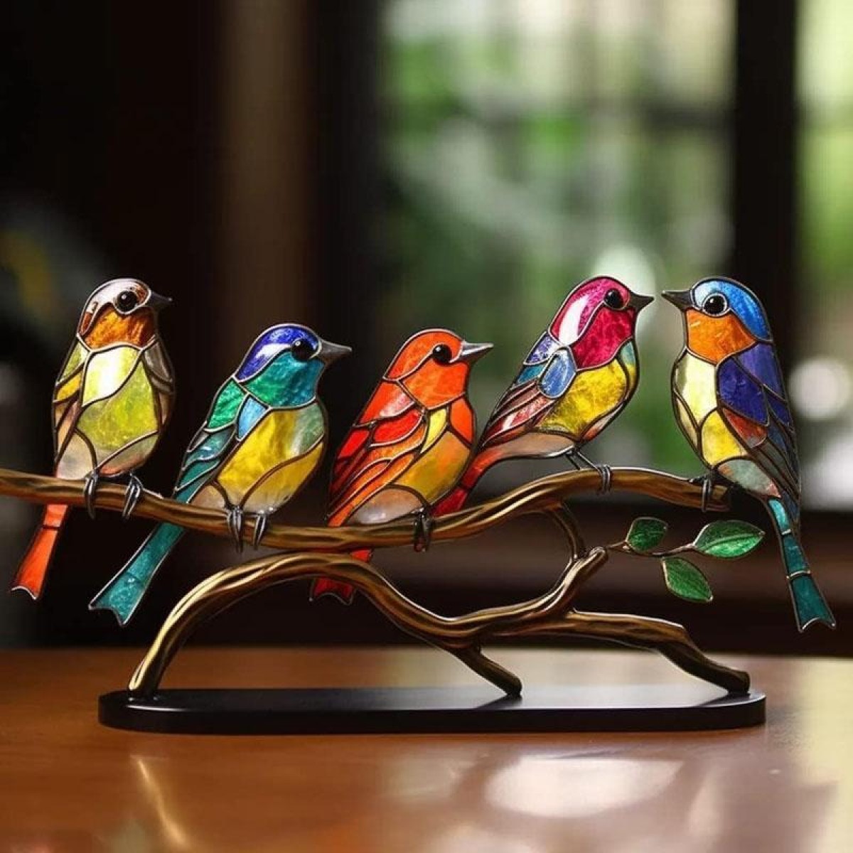 Hundred Flowers Bird Metal Iron Art Ornament 3D Stereoscopic Birds Decoration Crafts, Quantity: 5