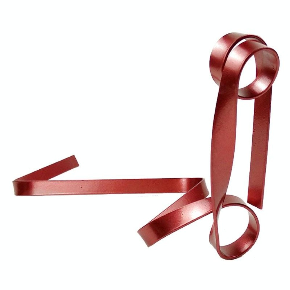 Metal Ribbon Suspended Wine Bottle Holder Home Desktop Decorative Ornaments(Red)