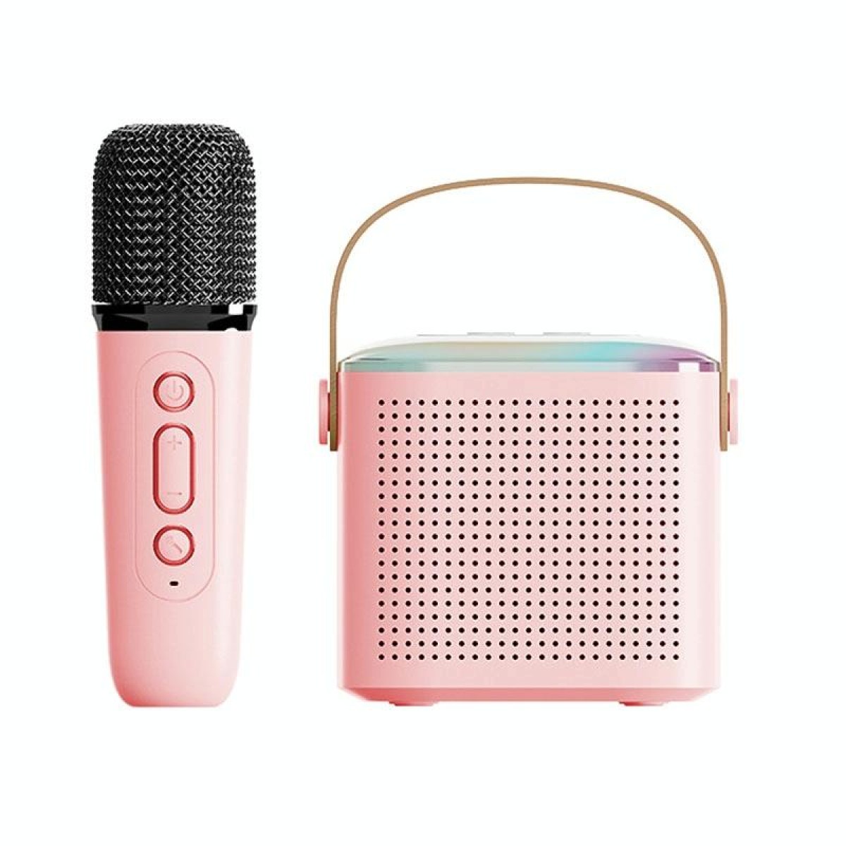 Home Portable Bluetooth Speaker Small Outdoor Karaoke Audio, Color: Y1 Pink(Monocular wheat)