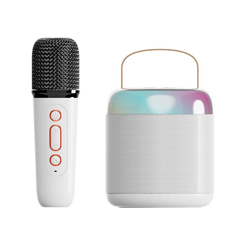 Home Portable Bluetooth Speaker Small Outdoor Karaoke Audio, Color: Y2 White(Monocular wheat)