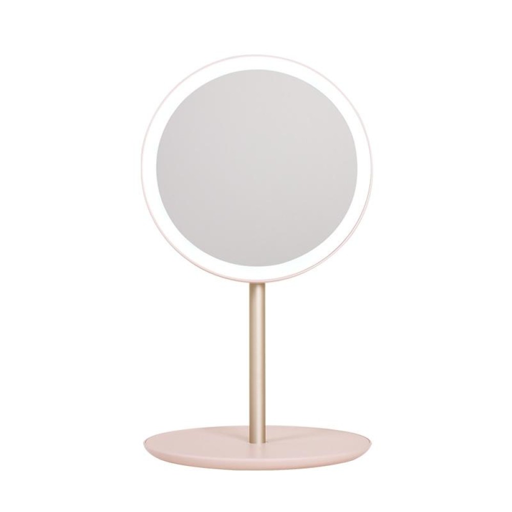 H-M-02 12 LEDs Portable Charging Magnetic Folding Travel Light Makeup Mirror(Pink)