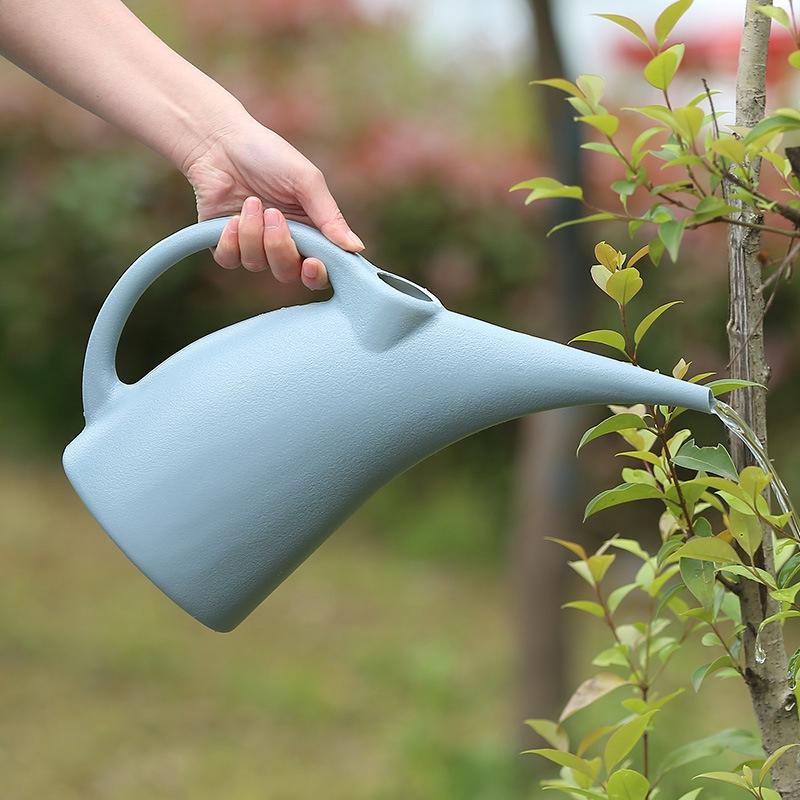 2L Gray Long Spout Watering Can Durable Water Bottles Kettle For Home Flowers Garden Supplies