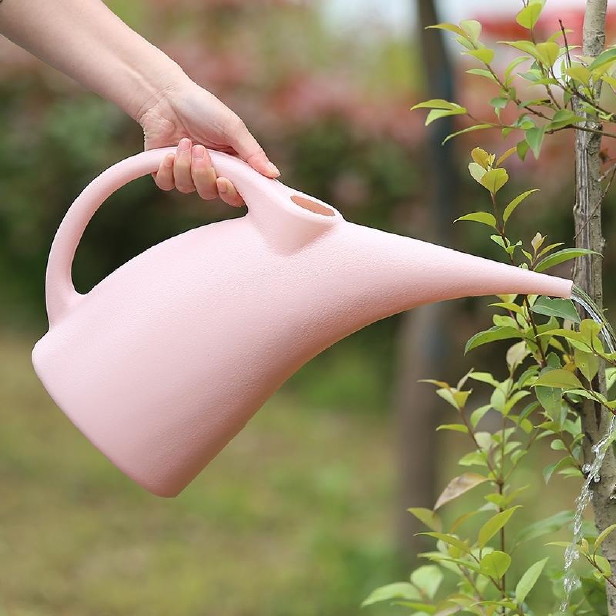 3L Pink Long Spout Watering Can Durable Water Bottles Kettle For Home Flowers Garden Supplies