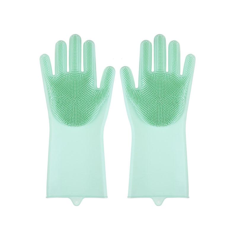 Kitchen Silicone Dishwash Gloves Male And Female Household Chores Cleaning Mitts, Size: 160g(Green)