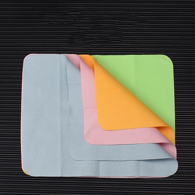 5pcs /Set Suede Glasses Cleaning Cloth Computer Cell Phone Screen Cleaning Wipe 14.5 x 17.5cm(Random Color)