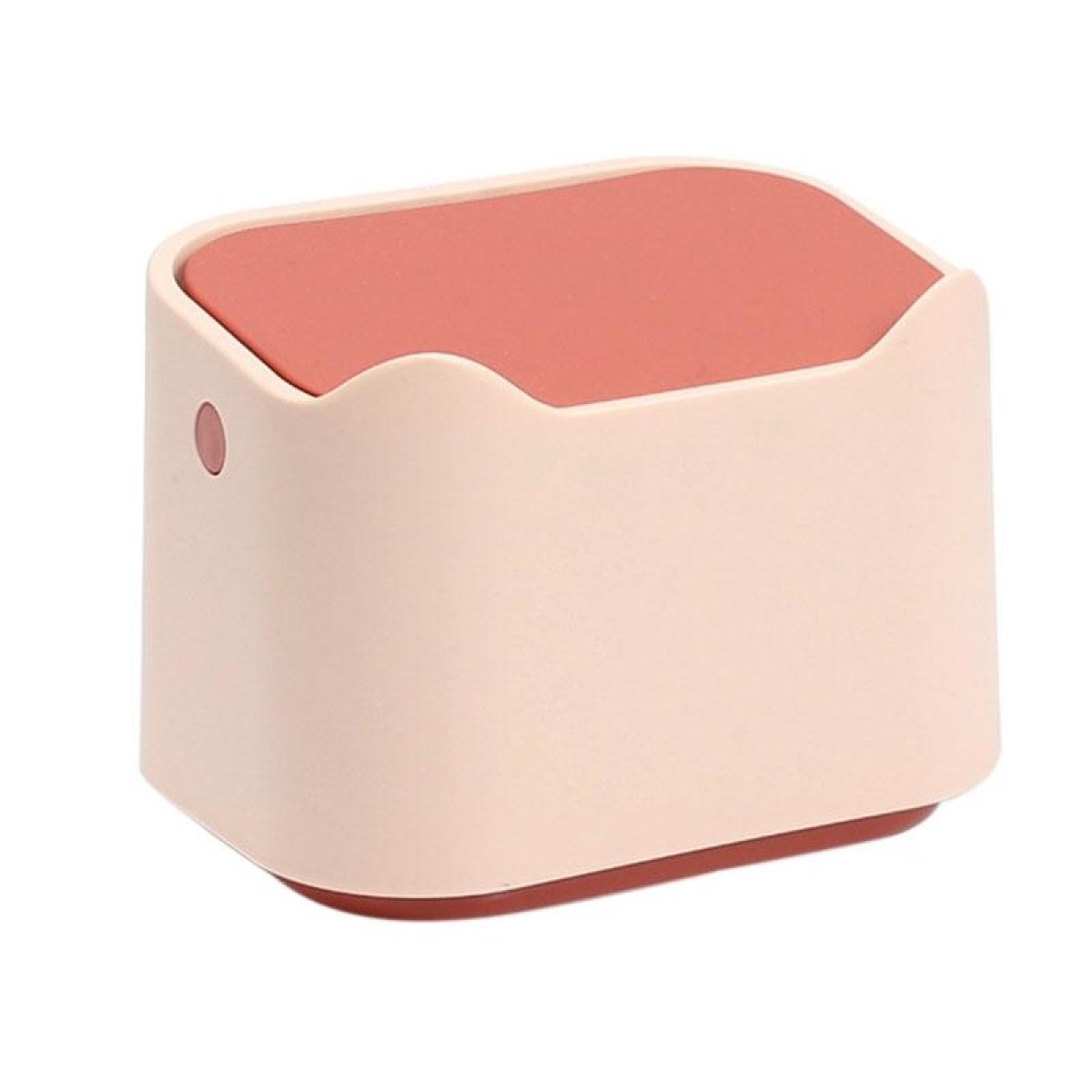 17.8 x 13 x 13.5cm Push Type Desktop Wastebasket Small Odor-Isolating Pet Litter Pan(Pink)