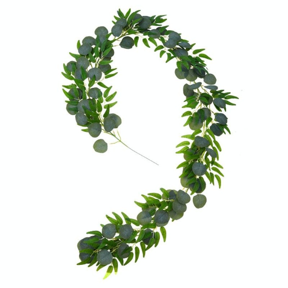 Artificial Greenery Eucalyptus Leaf Vine Simulation Rattan Home Decoration, Style: 2m Eucalyptus+5 Leaves Willow Green