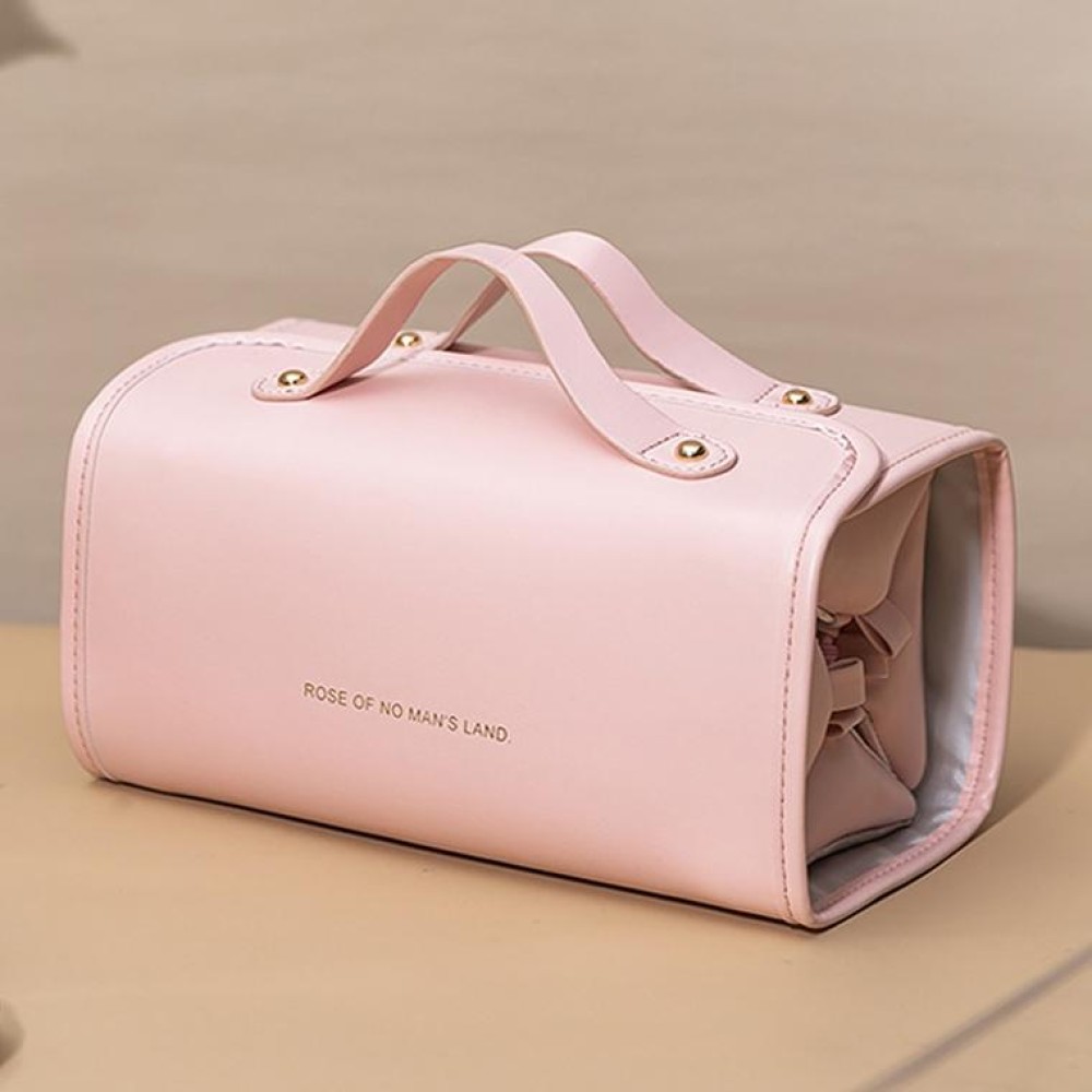 Portable Large Capacity Travel Detachable Folding Waterproof Cosmetic Bag(Pink)