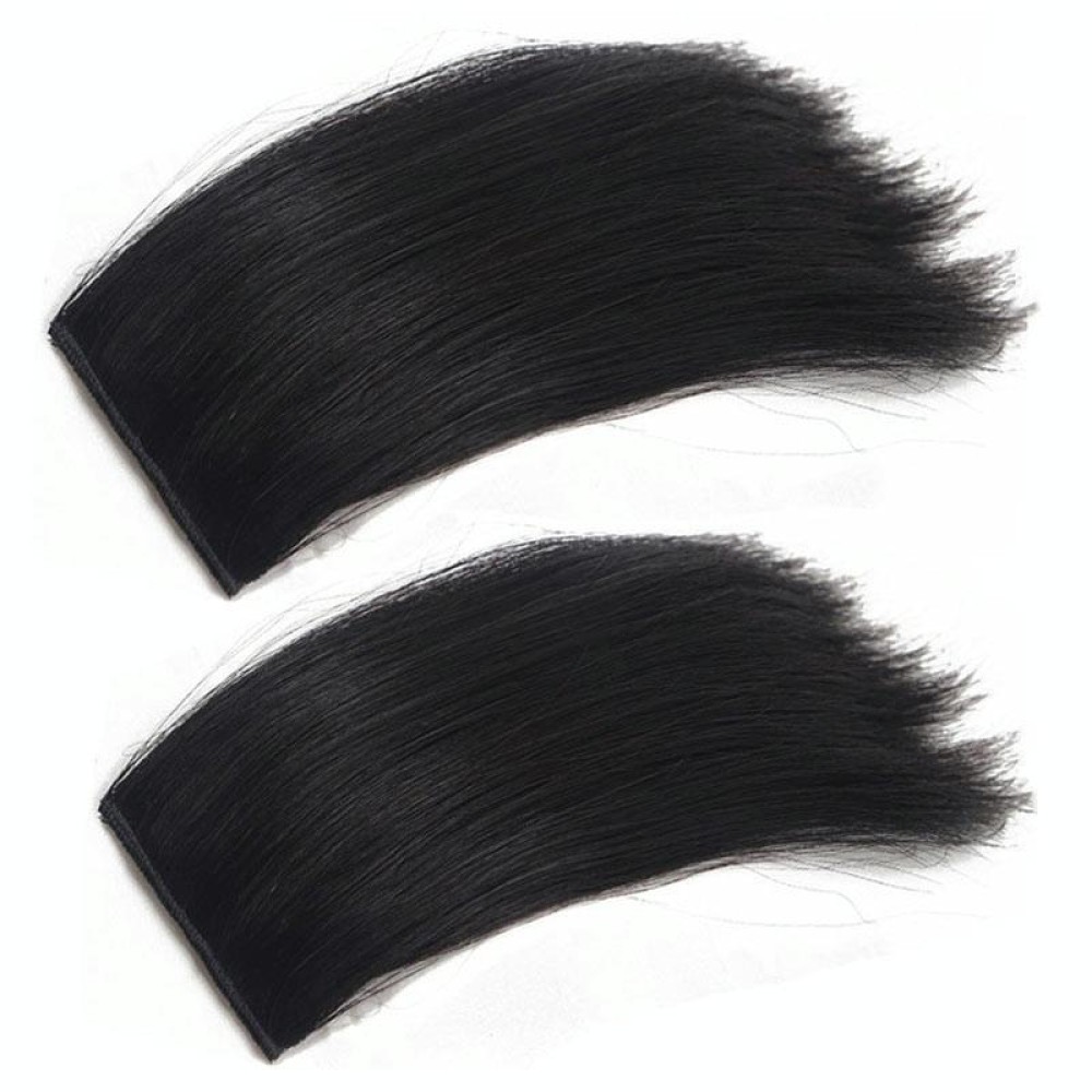 2pcs /Pack Invisible Pad Hair Roots Both Sides Puffy Wig Piece Faux Hair Extension Pad Hair Piece, Color: 30cm Natural Black