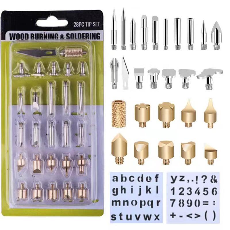 28 In 1 Wood Burning Pen Tips Soldering Iron Tip For Pyrography Working Carving
