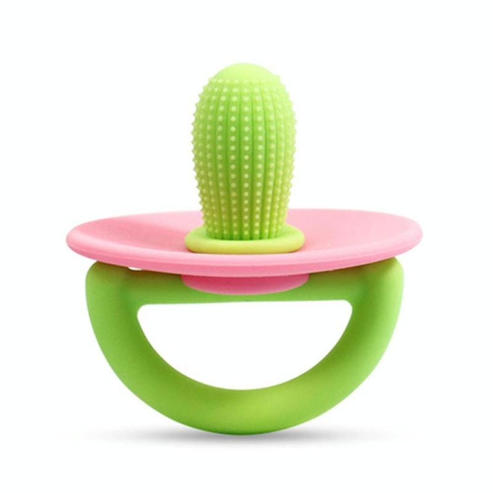 Silicone Cactus Teether Baby Anti Teething Sticks Toys(Green And Pink)