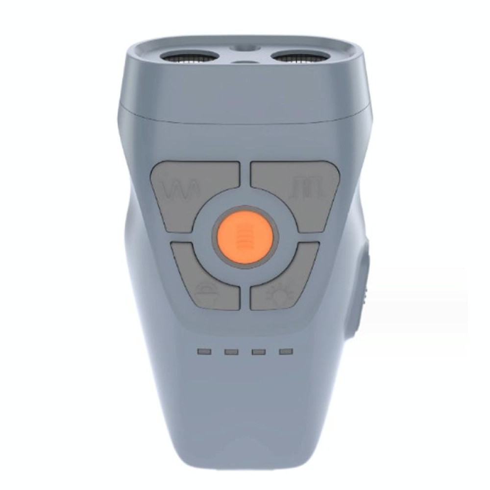 Dual Ultrasonic Repeller Pet Stop Barker With Mobile Power Supply Flashing Lighting Horn Function(Grey)
