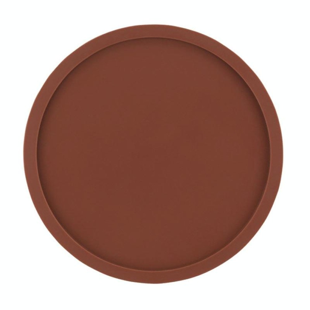 10cm Simple Round Thickened Silicone Coaster Anti-Slip Heat Insulation Anti-Scald Tea Cup Table Mat, Color: Classic Brown